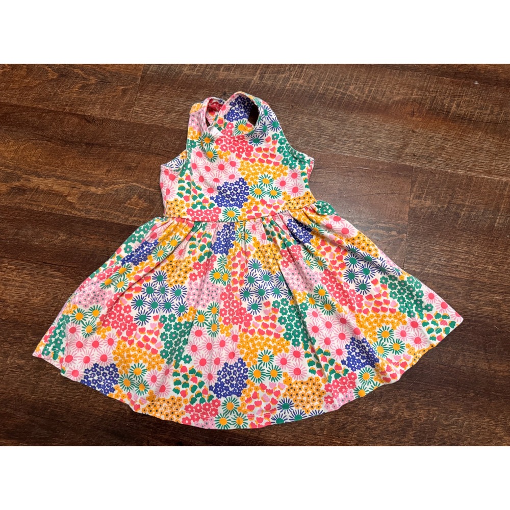 Hanna Andersson Girls 3T 90cm Floral Criss Cross Back Pocket Dress